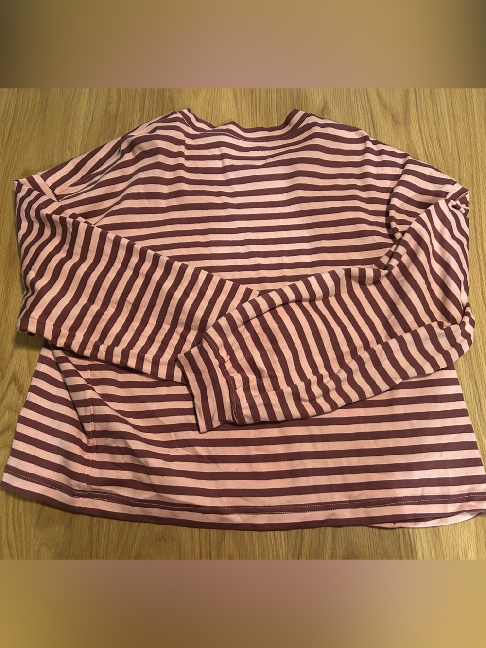 Daily Drills Striped Cotton Long Sleeve - Wine + Dusty Rose Stripe Size M/L - Picture 2 of 9